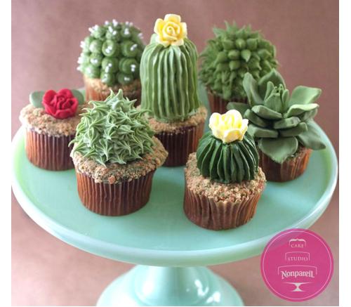 Капкейки Праздничные Кактусы