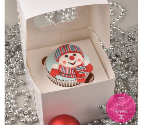 Капкейки Праздничные Снеговик