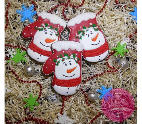 Пряники Праздничные Варежка снеговика