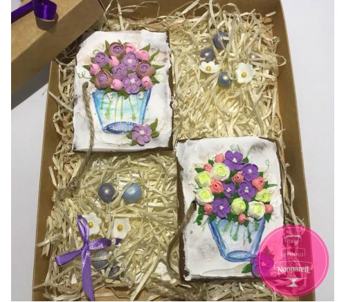 Пряники Праздничные Цветы в стакане