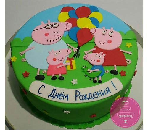 Торт Дитячий Сімʼя Пеппи