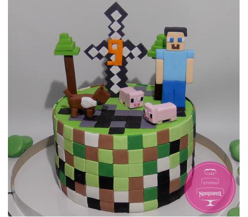 Торт Детский Майнкрафт свиньи
