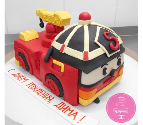 Торт Детский Пожарная машина Рой