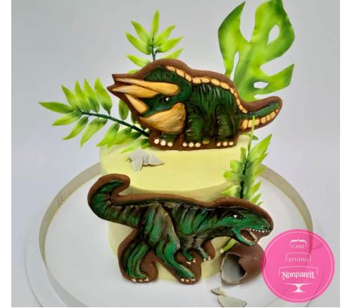 Торт Детский Динозавры с пряниками