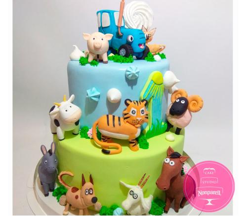 Торт Детский Синий трактор 1