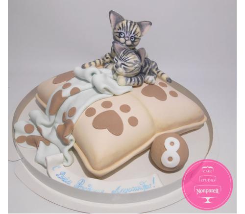 Торт Детский Котята на подушке