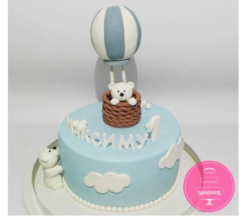 Торт Дитячий Ведмежа на повітряній кулі