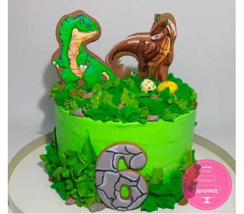 Торт Детский Динозавры с пряниками 1