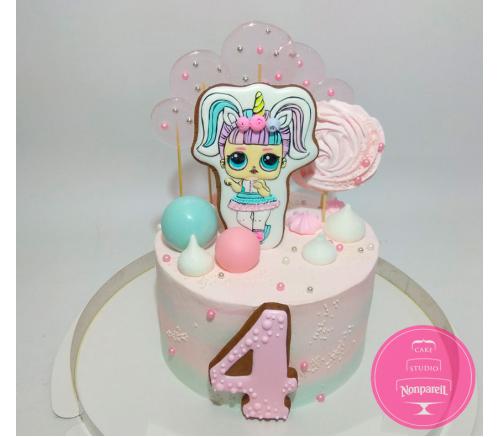Торт Детский Куклы LOL с карамельками 1