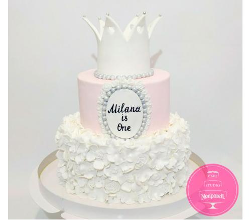 Торт Детский с Короной на годик девочке 1
