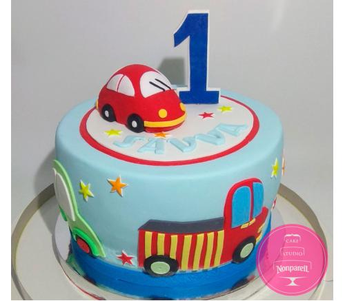 Торт Детский На годик с машинкой