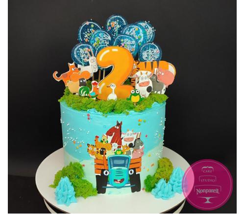 Торт Дитячий Синій трактор