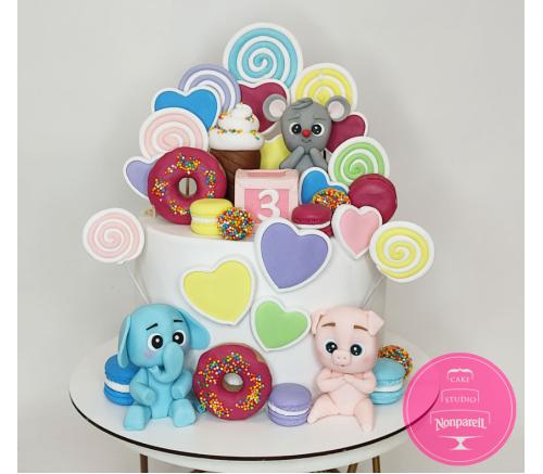 Торт Дитячий Солодкі тварини