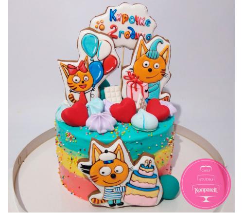 Торт Детский Три кота кремовый 2