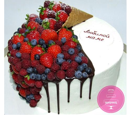 Торт Святковий Ягідний ріжок