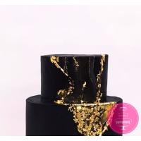 Торт Святковий Чорний з золотом 1