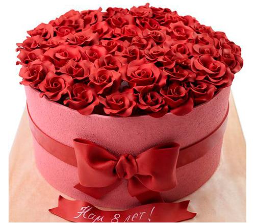 Торт Святковий Коробка з трояндами