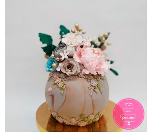 Торт Святковий Ваза з квітами