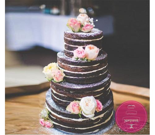 Торт Свадебный Открытый с живыми розами