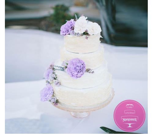 Торт Свадебный Сиреневые цветы