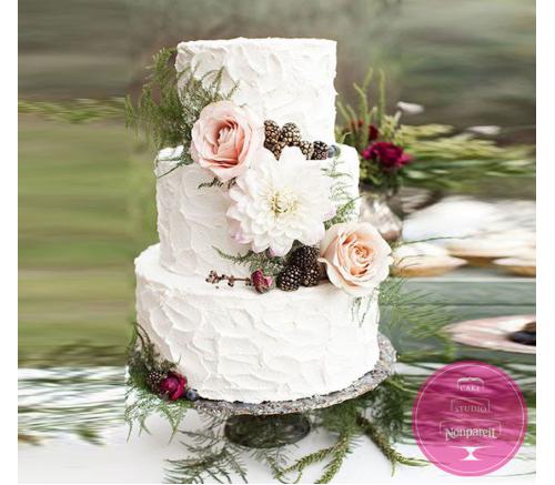 Торт Свадебный С живыми цветами 2