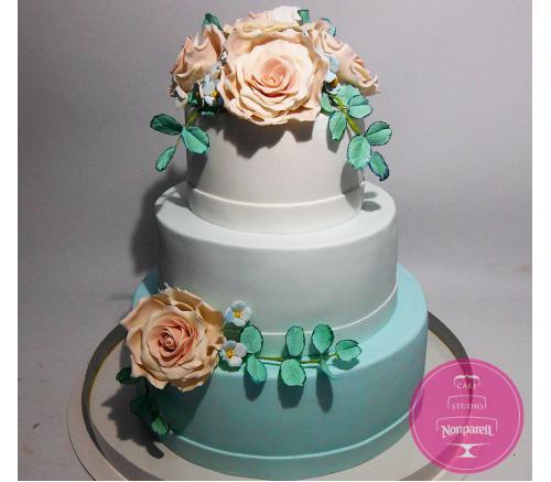 Торт Свадебный Тиффани персиковый