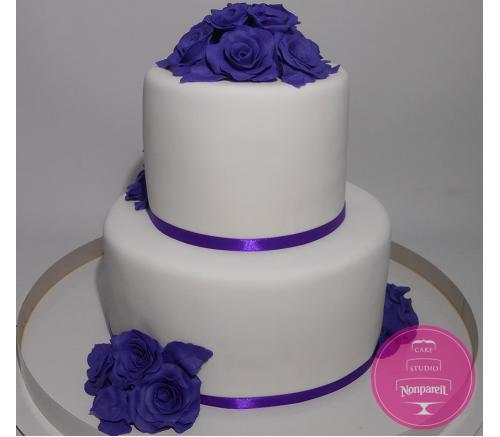Торт Свадебный Фиолетовые розы