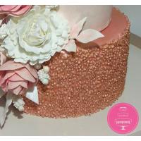 Торт Свадебный Пудровый с розами Торт Свадебный Пудровый с розами