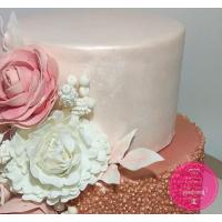 Торт Свадебный Пудровый с розами Торт Свадебный Пудровый с розами