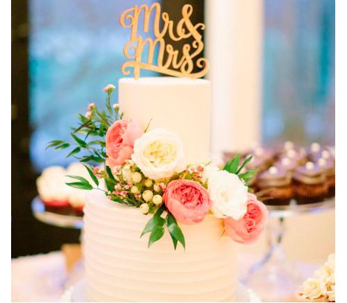 Торт Свадебный с живыми цветами 3