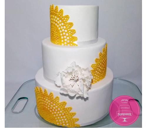 Торт Свадебный Золотой ажур